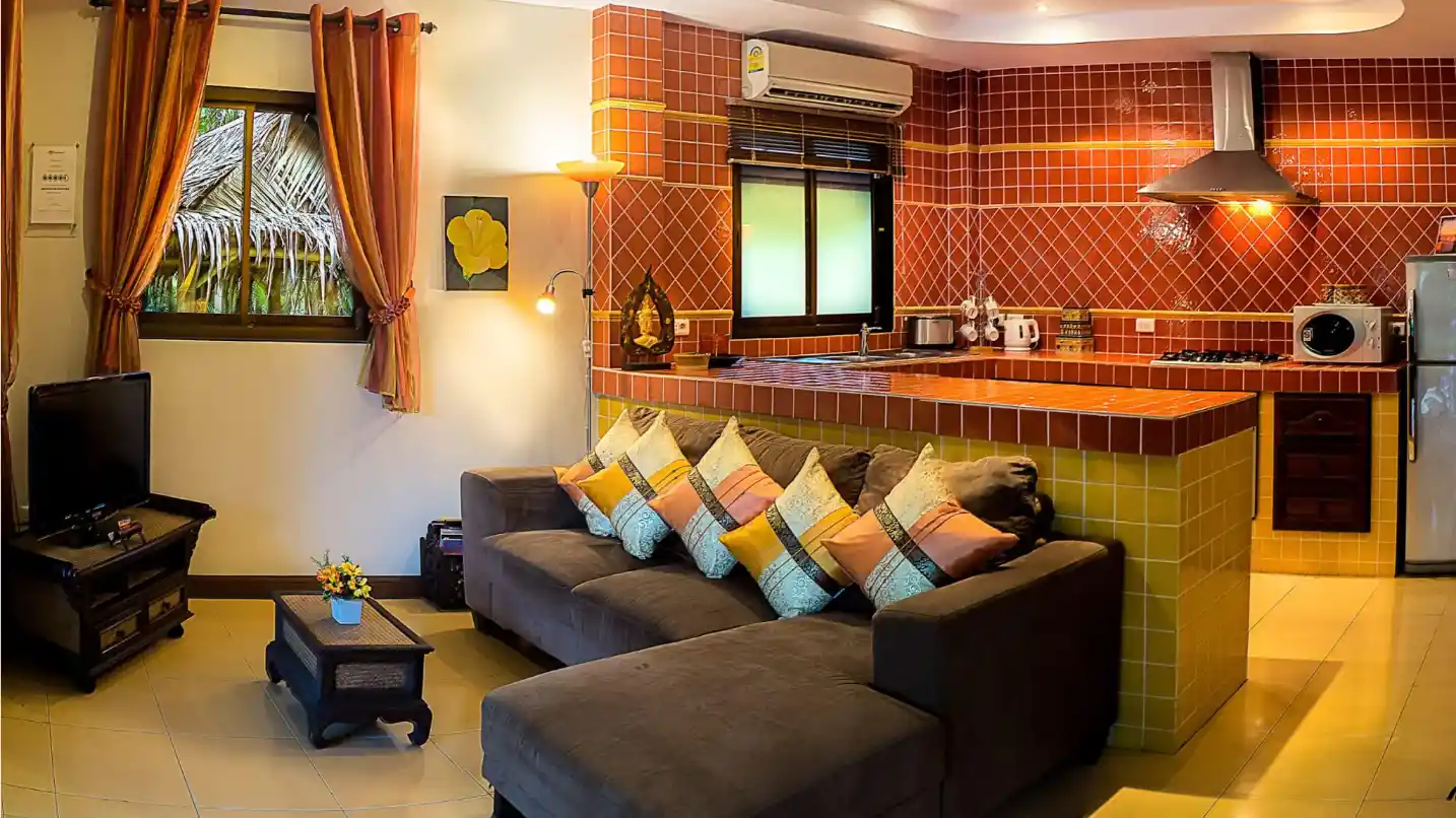 Lakeside Villa open-plan living room